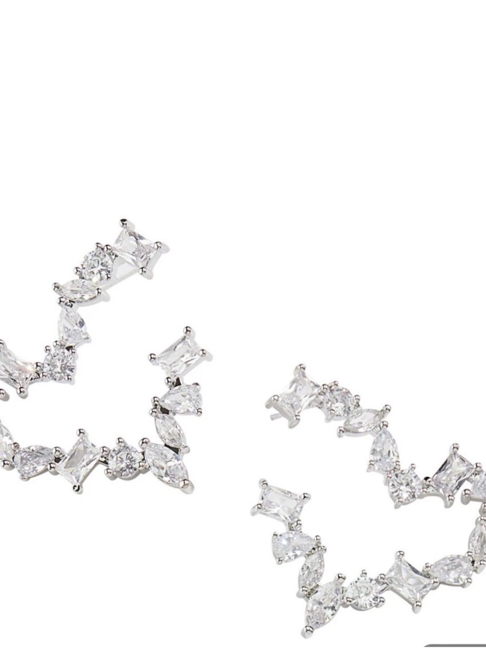 Park Lane LUST Clear Crystal Silver-Color Open Hoop Earrings